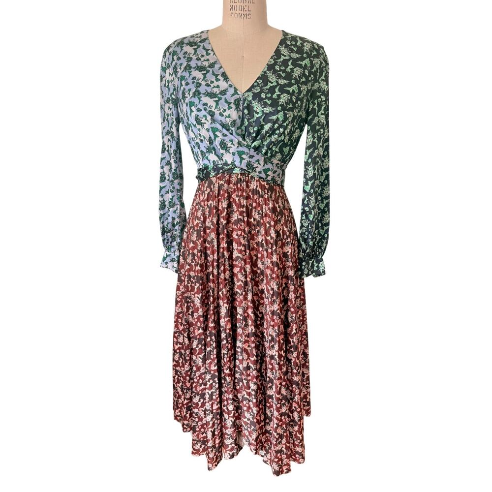 Delfi Collective Mixed Print Midi Dress Size Small Romantic Playful